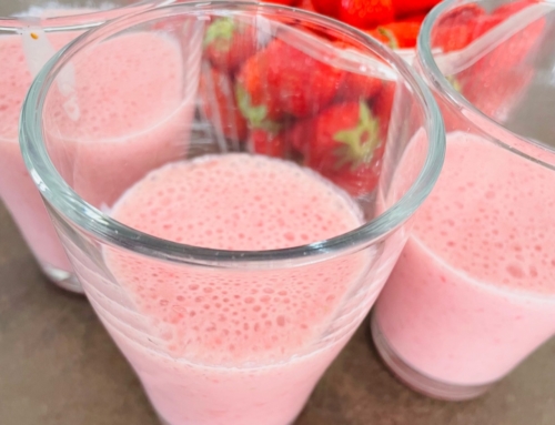 > Jus anti-fatigue, milk-shake et charlotte aux fraises