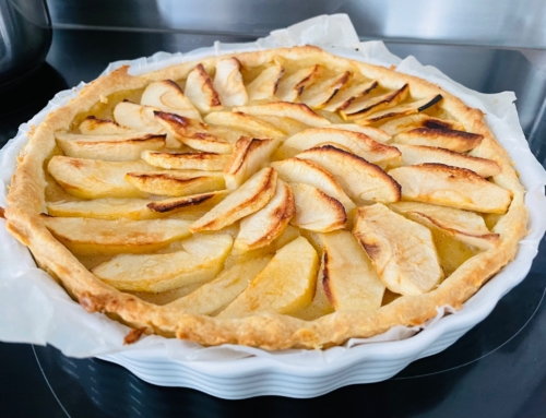 Tarte aux pommes, pâte sans beurre ni œufs (0% graisses saturées), recette Sibylle Naud